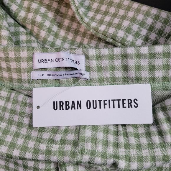 Urban Outfitters Naomi Flare Pants Green and White Checkered Size Small - Picture 6 of 6